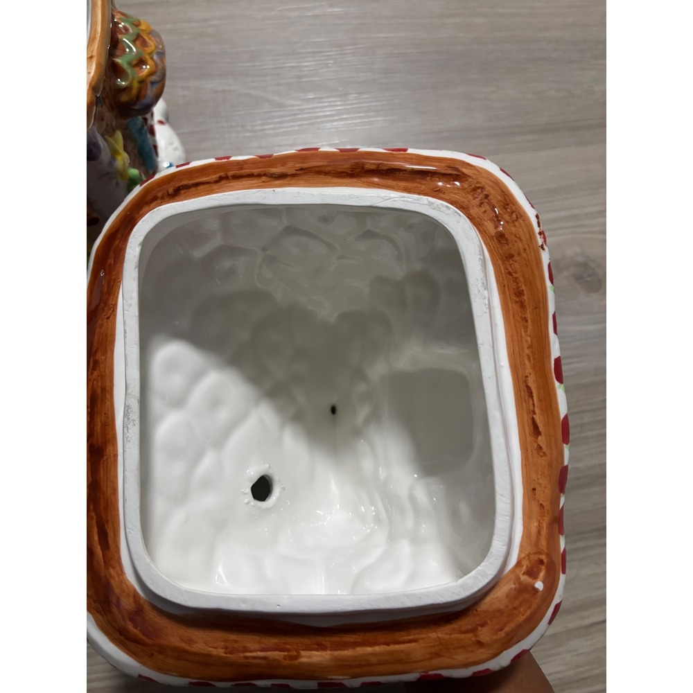 Vintage Christmas Gingerbread House Ceramic Cookie Jar Holiday Decor Multicolor - Picture 11 of 12